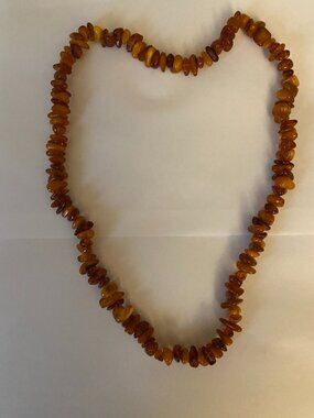 Soviet Era Genuine Amber Necklace 26 in made from the genuine multicolor beads